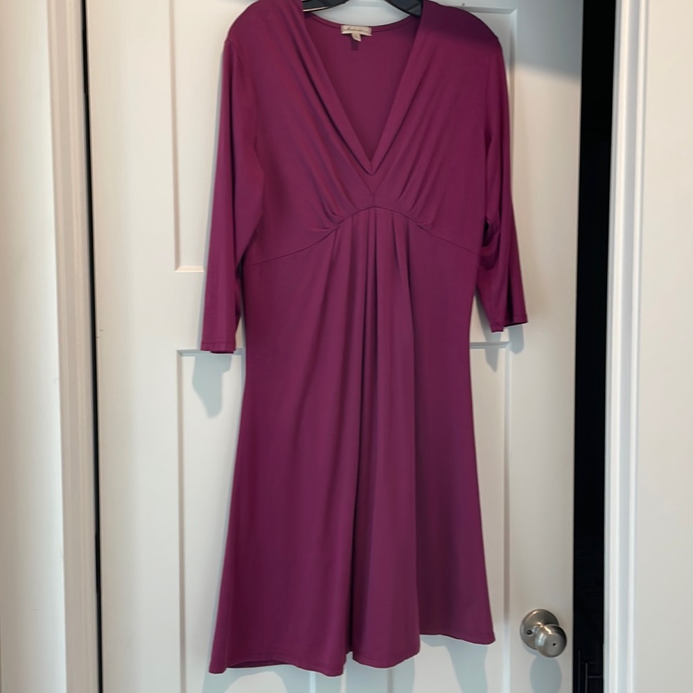 Mod-O-Doc Women's V Neck Empire Seamed Dress